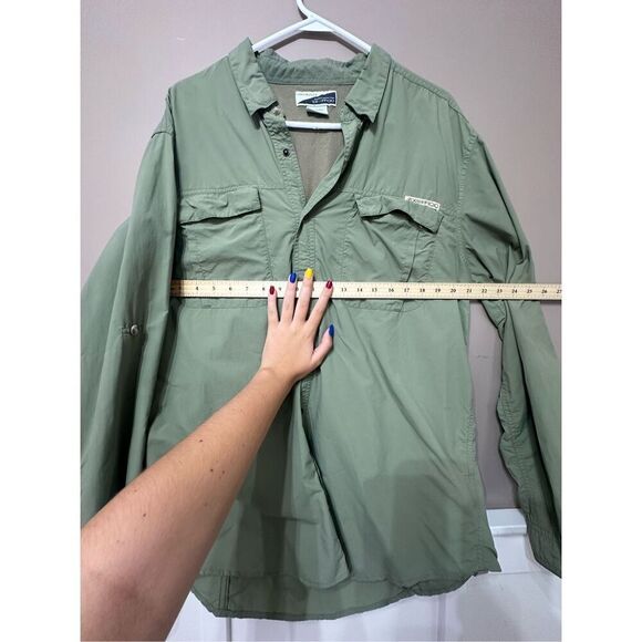 NWOT Exofficio BugsAway Army Green Long-Sleeve Button Up UPF 50 Shirt Men's 2XL - Picture 7 of 11